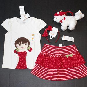 NWT Gymboree size 4 top skirt skort headband purse toy Cherry Cute